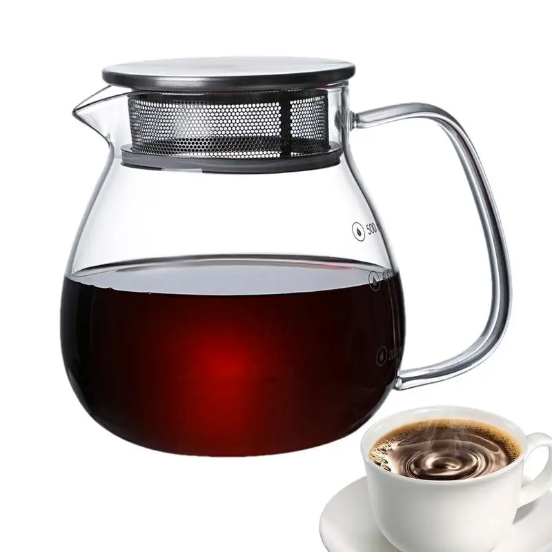 

Glass Stovetop Coffee Pot Hand Brewed Coffee Pot Pour Over Manual Coffee Maker Pot Glass Coffee Dripper Brewer for Milk Water