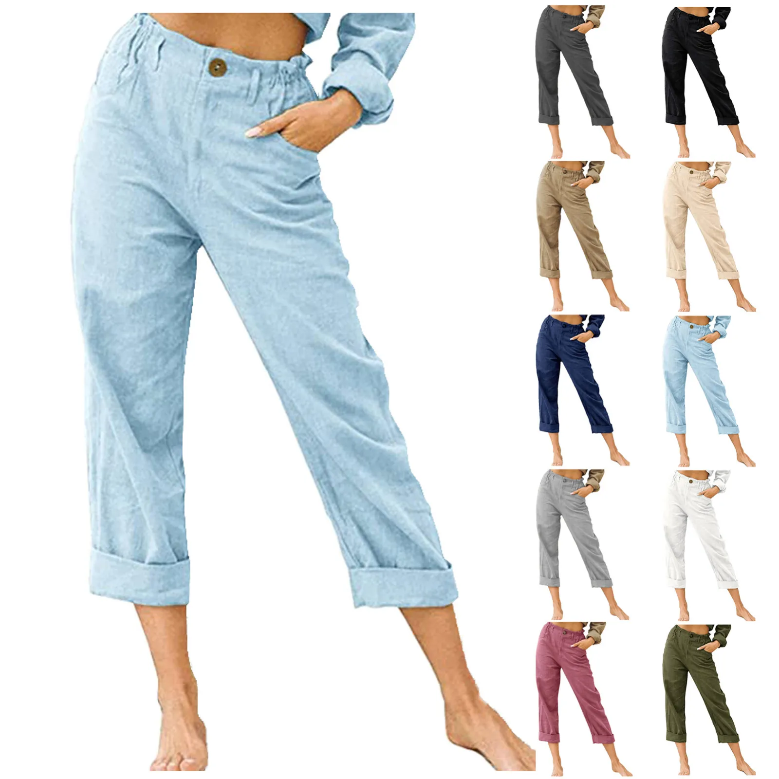 2023 Ladies Cotton Linen Pants Drawstring Back Elastic Waist Pants Casual Trousers Daily Fashion Women Comfy Pants Pantalones
2023 Ladies Cotton Linen Pants Drawstring Back Elastic Waist Pants Casual Trousers Daily Fashion Women Comfy Pants Pantalones