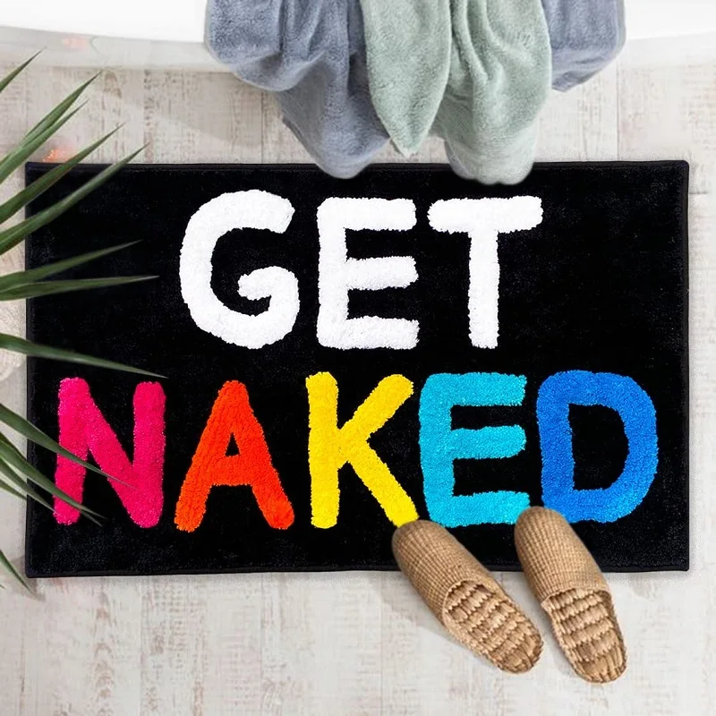 Inyahome Get Naked Bath Mat Cute Bathroom Rugs Non Slip Microfiber Bath Floor Rugs Funny Bathroom Decor Black Bath mat for Tub
Inyahome Get Naked Bath Mat Cute Bathroom Rugs Non Slip Microfiber Bath Floor Rugs Funny Bathroom Decor Black Bath mat for Tub