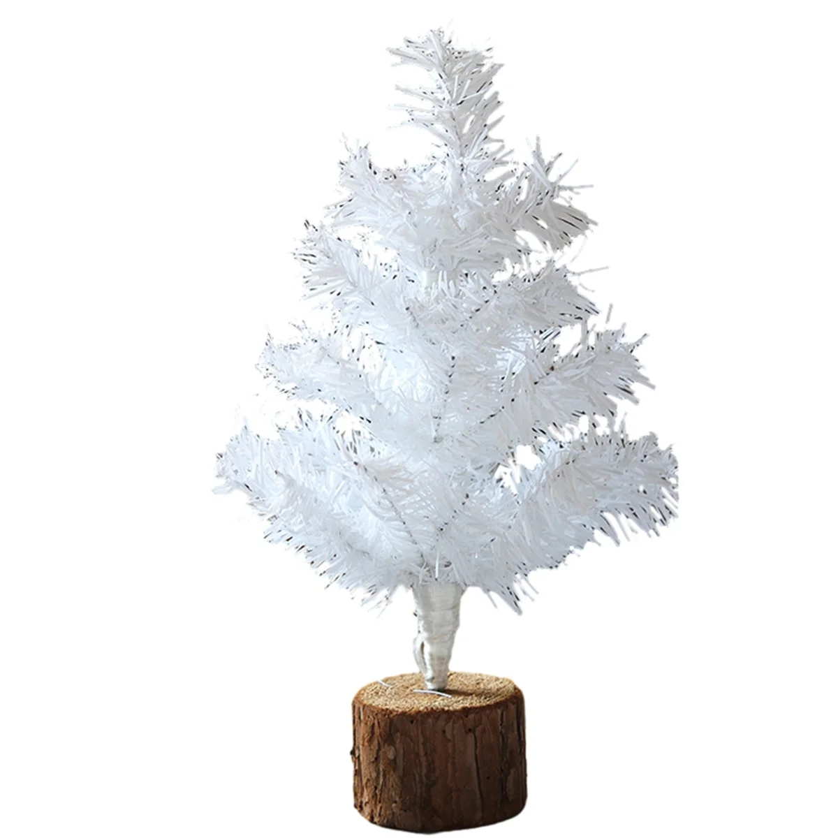 

Mini Xmas Tree for Tabletop,White Christmas Trees Small Xmas Tree with Wooden Base for Desktop Home Christmas Decor 30CM
