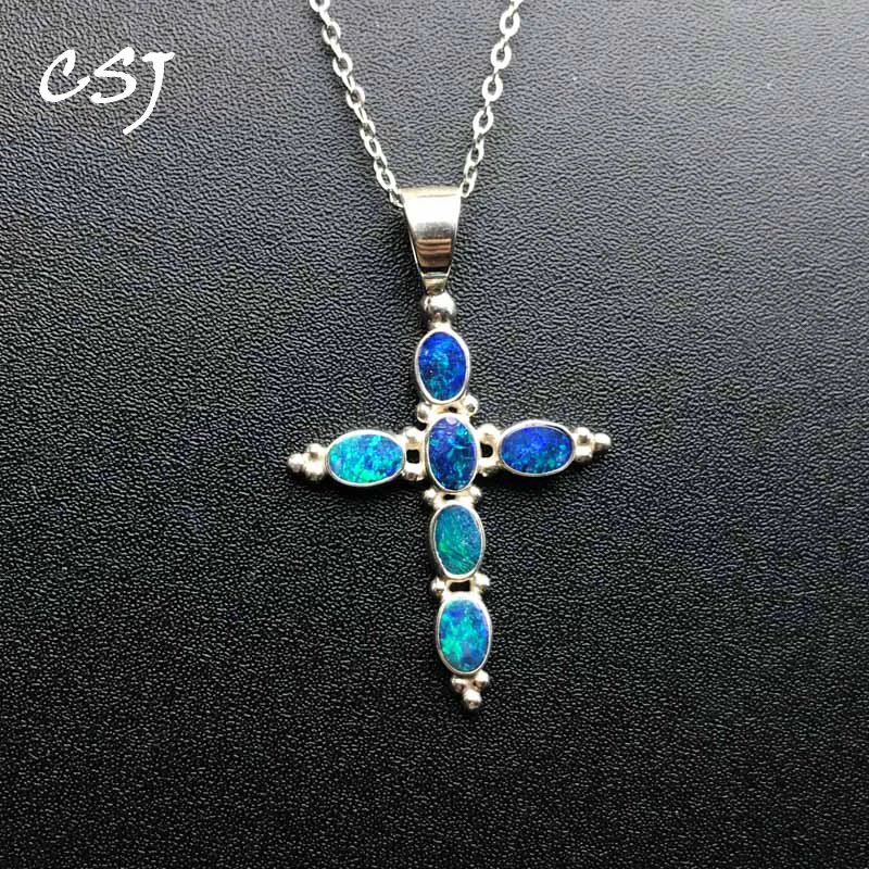 CSJ Trendy Natural Opal Cross Pendant 925 Sterling Silver Origin Australia Hand Made Jewelry Necklace for Women Party Gift
CSJ Trendy Natural Opal Cross Pendant 925 Sterling Silver Origin Australia Hand Made Jewelry Necklace for Women Party Gift