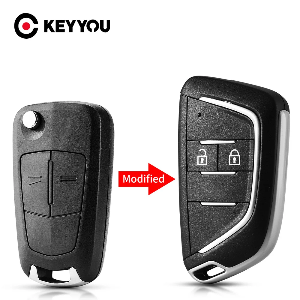 

KEYYOU Modified Flip Remote Car Key Fob Shell For Vauxhall Opel Zafira B Astra H Corsa D Vectra C Astra Vectra Signum 2BNT Case