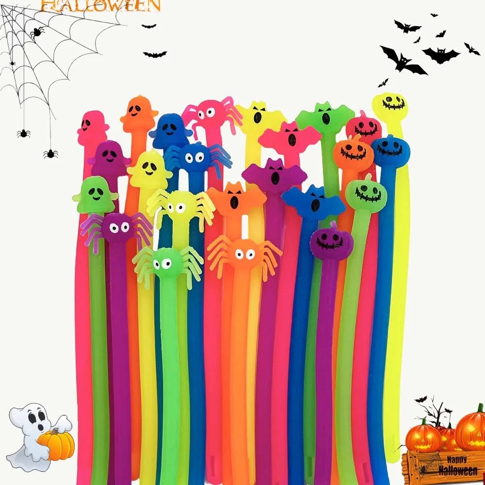 

TPR Stretchy String Fidgets Sensory Toys Soft Squeeze Halloween Stretchy String Multiple Color Venting Toys Lala Le Bracelet