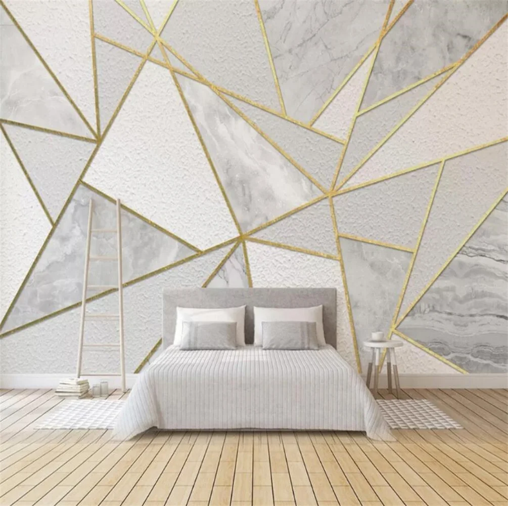 

beibehang Custom grey and white geometry mural wallpaper for bedroom living room Landscape background wall paper 3D murals