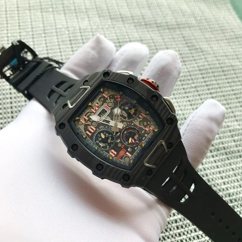 Luxury New Automatic Watch for Men Mechanical Watches Carbon Fiber Black Rubber Strap Fashion Sport Wristwatch
Luxury New Automatic Watch for Men Mechanical Watches Carbon Fiber Black Rubber Strap Fashion Sport Wristwatch