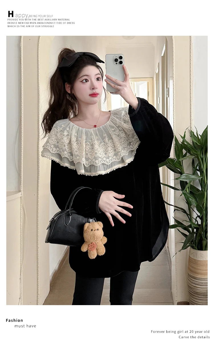 Autumn Pleated Flying Sleeve Pregnancy Shirt+belly Trousers Twinset Loose Casual Pregnant Woman Pants Suit Maternity Clothes Set 6 S47f42c3329f948278bea81b7b5676915B