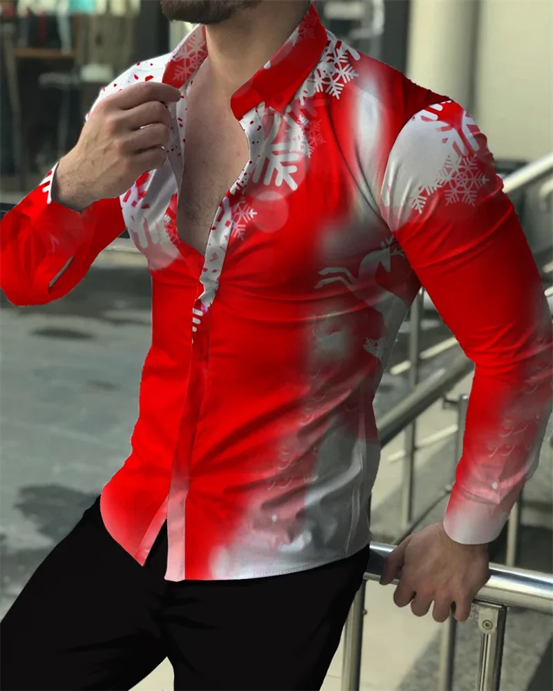 

Рубашка мужская с оригинальным графическим рисунком, Повседневная Блузка для улицы, люксовая популярная рубашка с отложным воротником и длинным рукавом, модель 2023