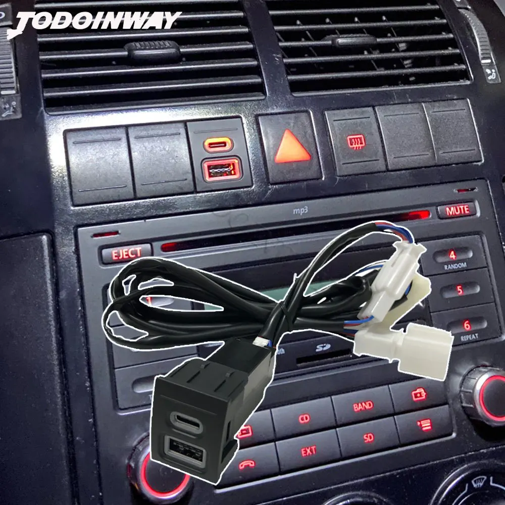Автомобильное зарядное устройство с двумя разъемами USB PD типа C, адаптер питания для зарядки телефона VW Volkswagen Polo 2004-2009, аксессуары
Автомобильное зарядное устройство с двумя разъемами USB PD типа C, адаптер питания для зарядки телефона VW Volkswagen Polo 2004-2009, аксессуары