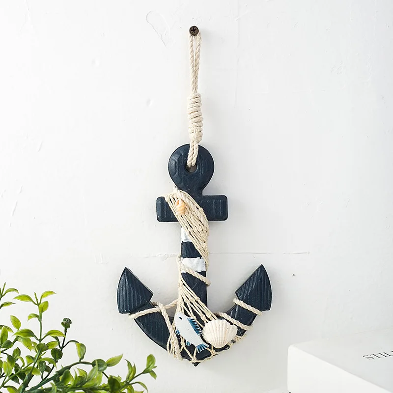 Mediterranean Wooden Boat Anchor Hook - Coastal Wall Decor Hanger 4 S47f56d99402f41399112bfe6b799dc31l
