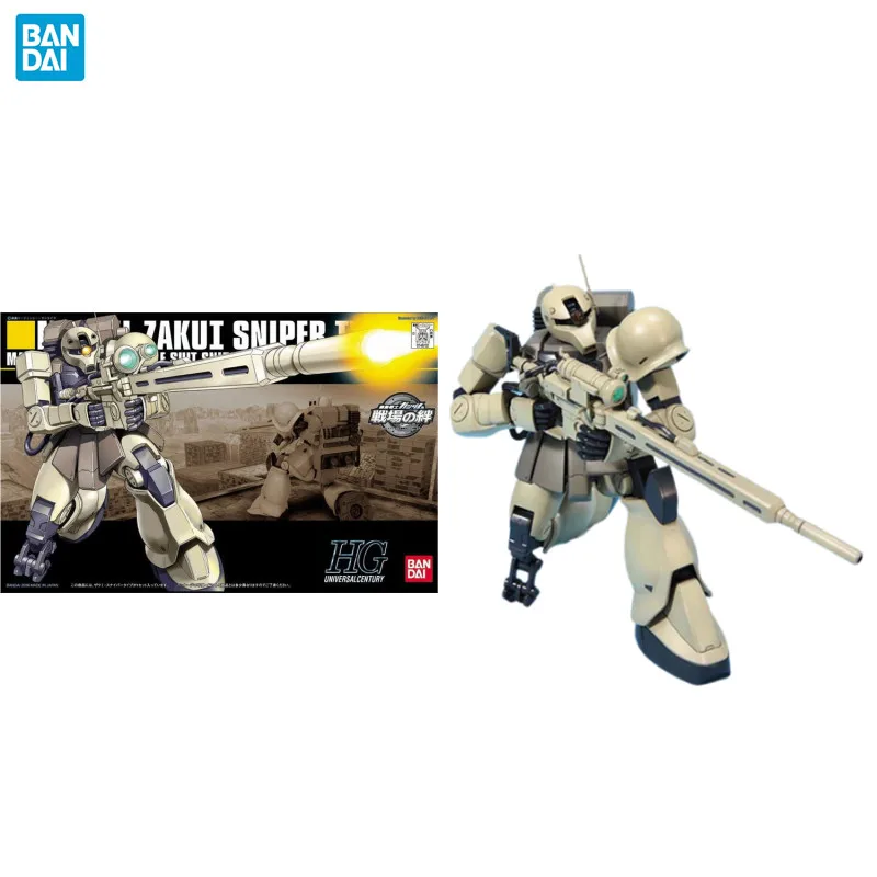 

Bandai Original Gundam Model Kit Anime Figure HGUC 1/144 MS-05L Zaku I Sniper Type Action Figure Assemble Toys for Children