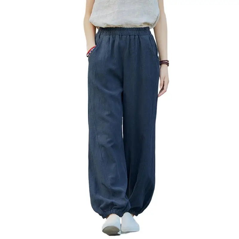 Spring Cotton Linen Bloomers Wide Leg Pants Autunm Women Vintage Fashion Elegent Pants plus size Trousers pantalon fluide
Spring Cotton Linen Bloomers Wide Leg Pants Autunm Women Vintage Fashion Elegent Pants plus size Trousers pantalon fluide