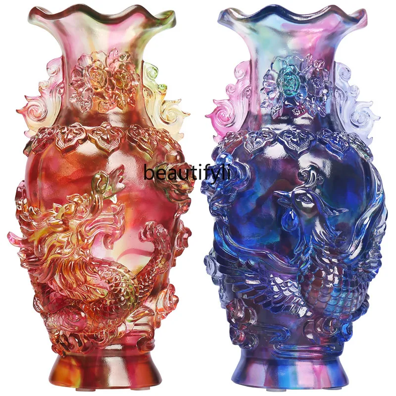 Dragon and Phoenix Vase Decoration a Pair of Light Luxury Living Room Decorative Crafts Wedding Gift for New Couple Girlfriends
Dragon and Phoenix Vase Decoration a Pair of Light Luxury Living Room Decorative Crafts Wedding Gift for New Couple Girlfriends