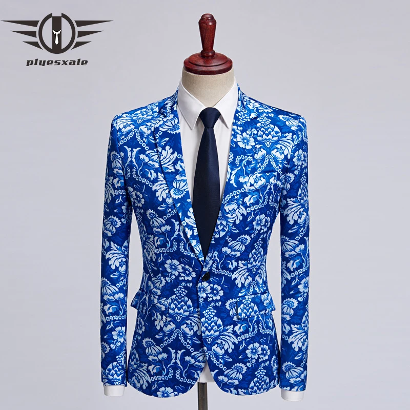 Plyesxale Blue Floral Print Blazer Men Slim Fit Casual Blazers 5XL Elegant Mens Prom Wedding Blazer Brand Stage Costume Q463
Plyesxale Blue Floral Print Blazer Men Slim Fit Casual Blazers 5XL Elegant Mens Prom Wedding Blazer Brand Stage Costume Q463