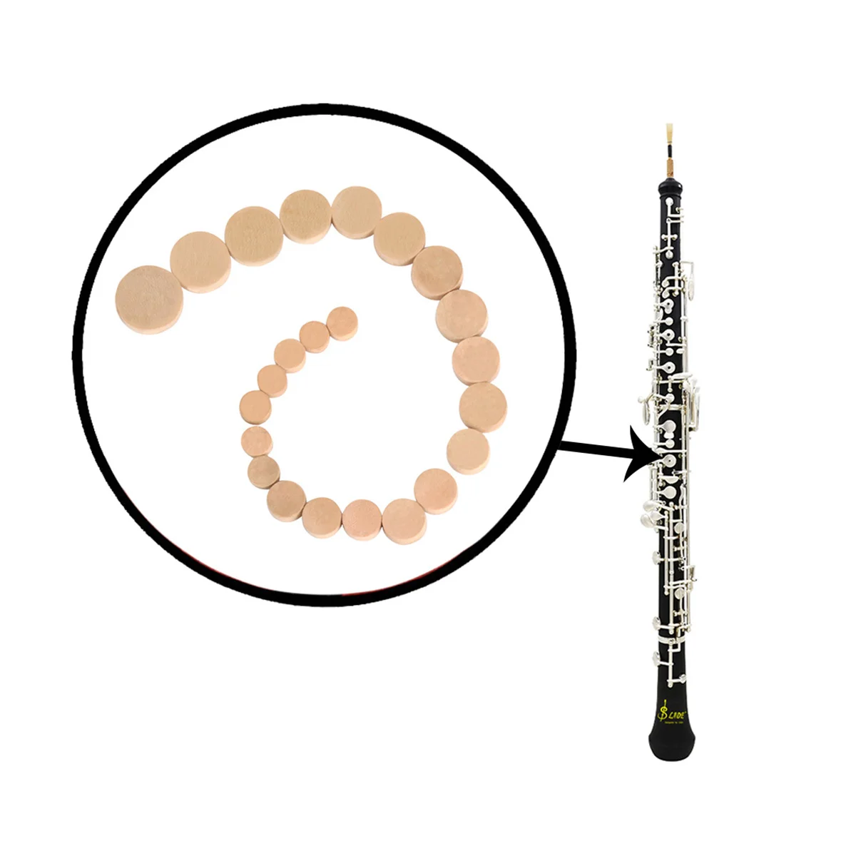23 Pcs Oboe Pads Set Cork Wind Instrument Oboe Sound Hole Pad Gasket Repair Parts
23 Pcs Oboe Pads Set Cork Wind Instrument Oboe Sound Hole Pad Gasket Repair Parts