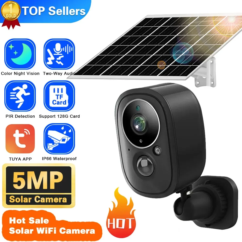 

Security Cameras Wireless Outdoor, 5MP Battery Powered WiFi Camera AI Motion Siren Spotlight, Night Vision, Works With Tuya APP
