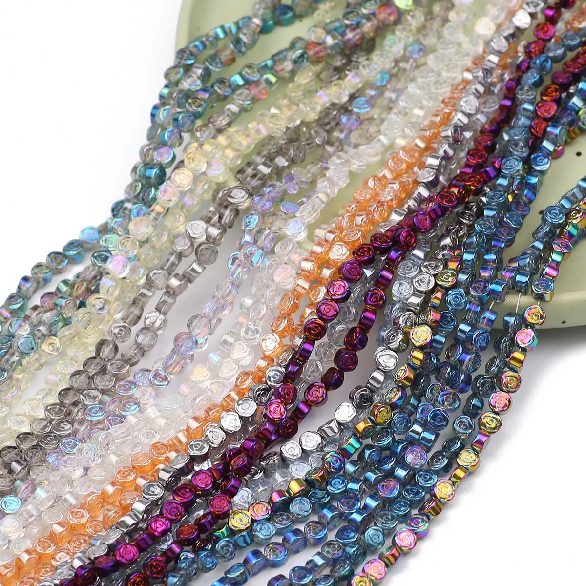 6MM 105Pcs Rose Shape Crystal Glass AB Colourful Plating DIY Loose Beads For Making Women Bracelet Necklace Jewelry Accessories
6MM 105Pcs Rose Shape Crystal Glass AB Colourful Plating DIY Loose Beads For Making Women Bracelet Necklace Jewelry Accessories