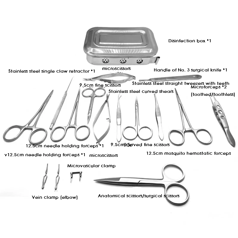 Animal Surgical Instruments Set Stainless Steel Pet Rat Mouse Experimental Anatomical Tools
Animal Surgical Instruments Set Stainless Steel Pet Rat Mouse Experimental Anatomical Tools