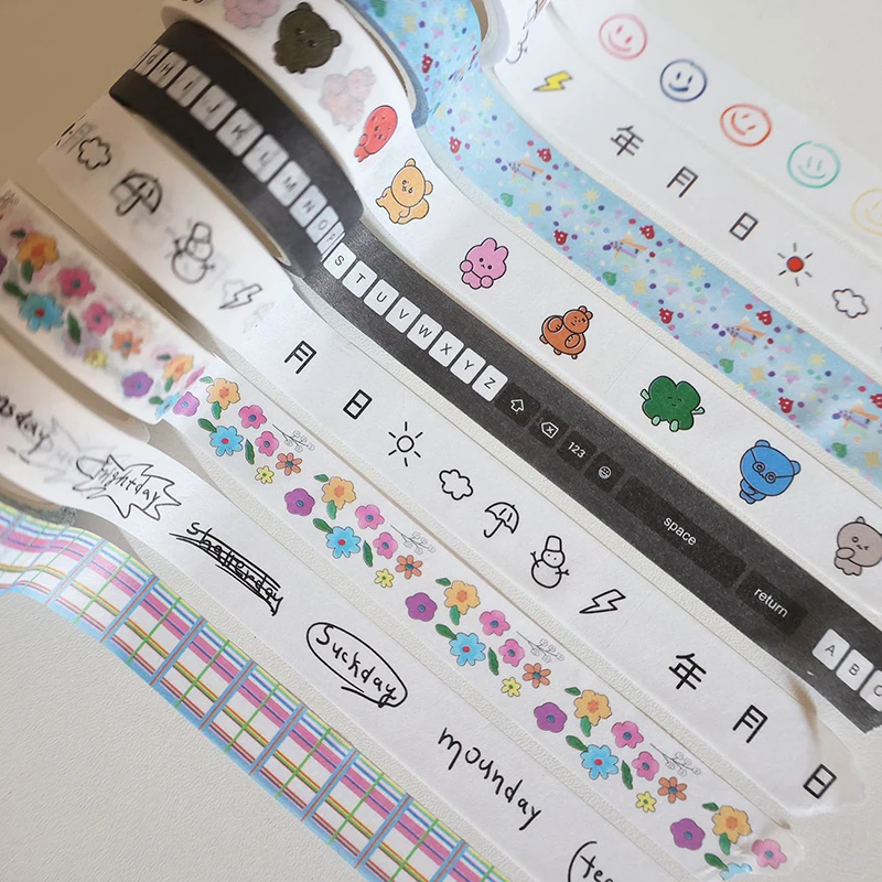 

Cute Flower Weather Washi Tape Decoration Scrapbooking Diary Album DIY Journal Hand Account Adhesive Masking Tape Stationery