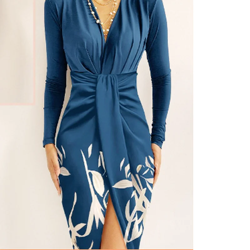 Slim Floral Print Long-sleeved Dress with Ruffled V-neck Design and Hip Silk Surface Vestidos De Mujer Casual Dress for Women
Slim Floral Print Long-sleeved Dress with Ruffled V-neck Design and Hip Silk Surface Vestidos De Mujer Casual Dress for Women