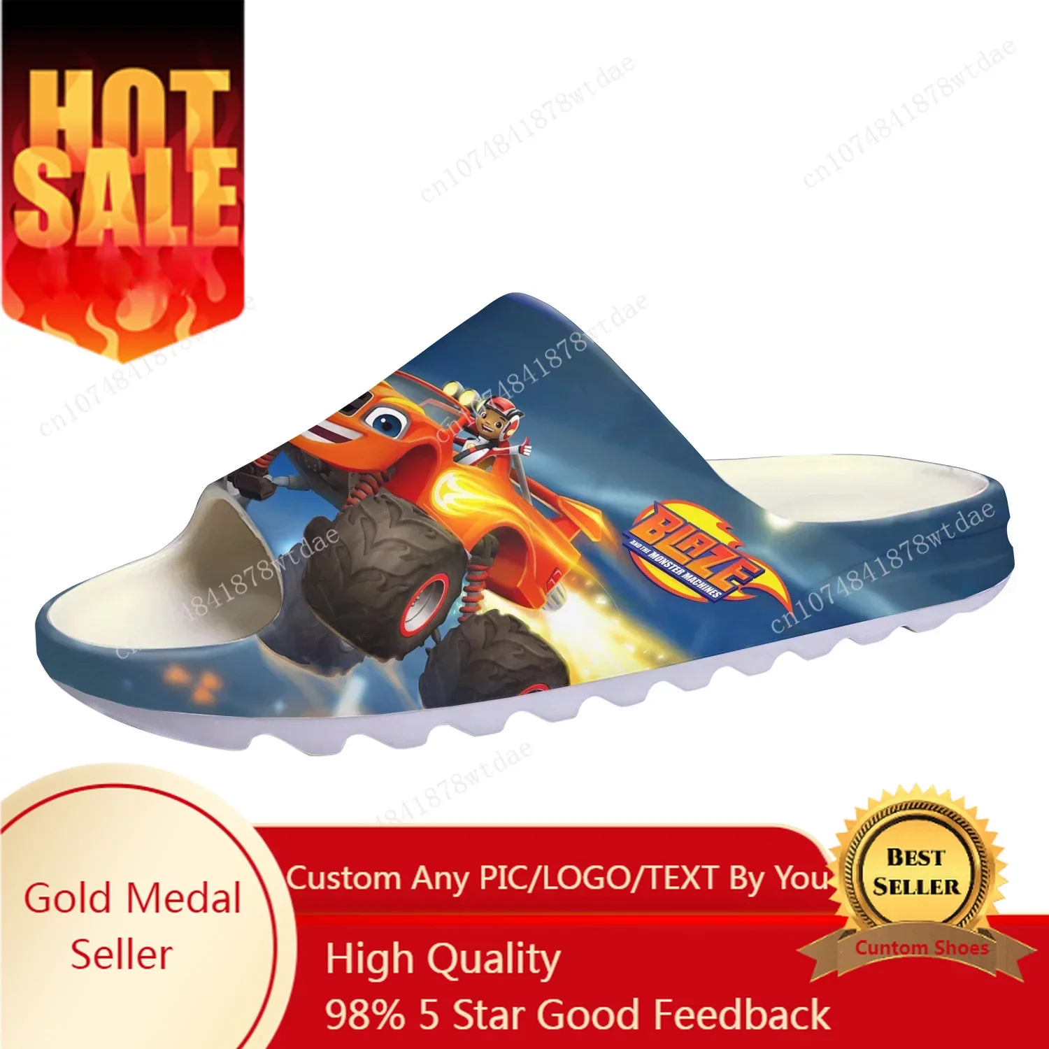 

Blaze And The Monster Machines Soft Sole Sllipers Mens Womens Teenager Home Clogs Step In Water Shoes On Shit Customize Sandals