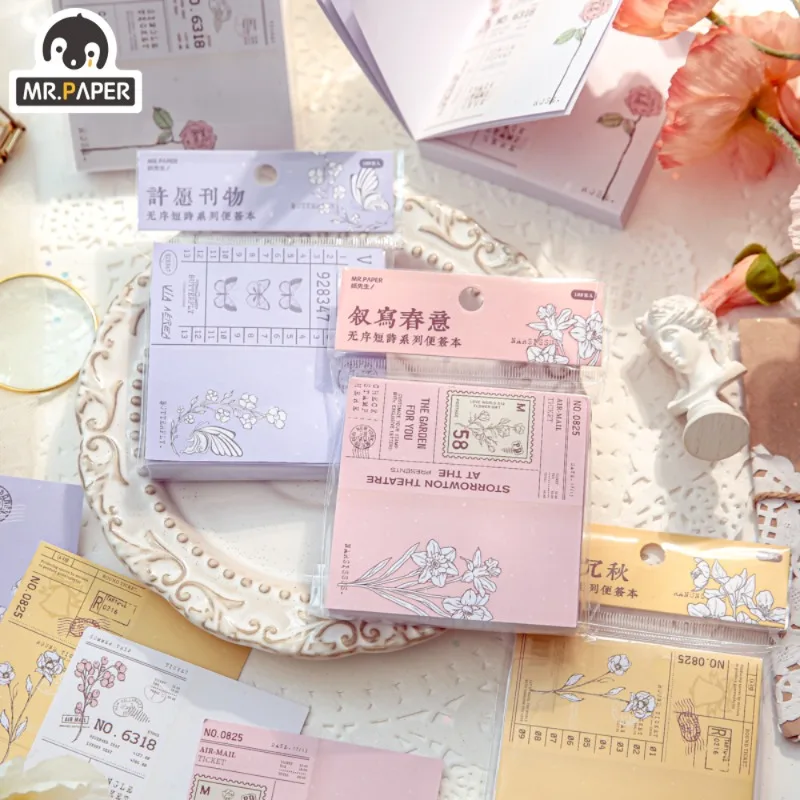 Mr. Paper 100 шт./книжка, серия с романтическими цветами и растениями, записная книжка, винтажный блокнот для английских сообщений, Декоративные Канцелярские Принадлежности для руководства
Mr. Paper 100 шт./книжка, серия с романтическими цветами и растениями, записная книжка, винтажный блокнот для английских сообщений, Декоративные Канцелярские Принадлежности для руководства