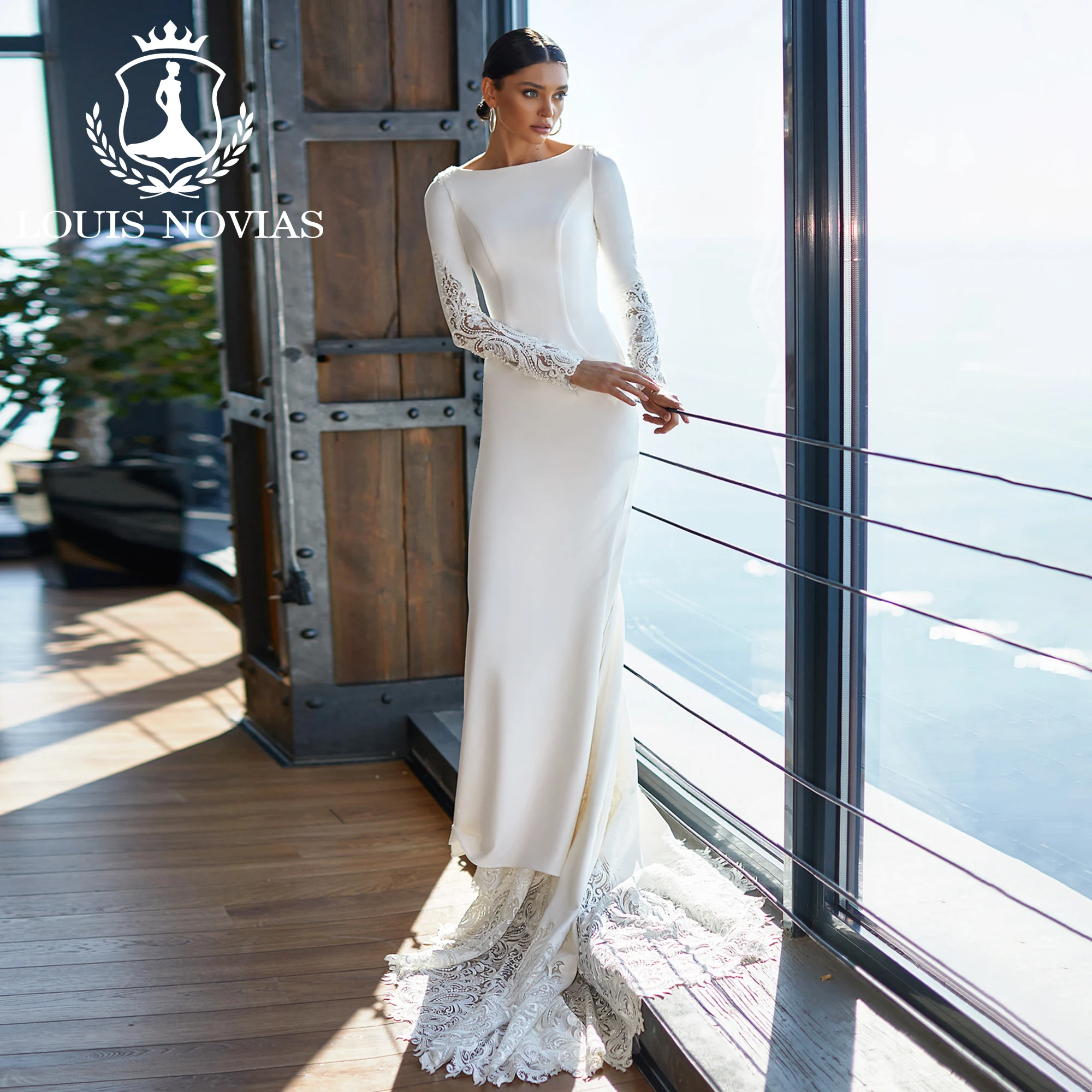 Женское свадебное платье с юбкой-годе LOUIS NOVIAS, черное платье с длинными рукавами, аппликацией и вышивкой, со шлейфом, лето 2023
Женское свадебное платье с юбкой-годе LOUIS NOVIAS, черное платье с длинными рукавами, аппликацией и вышивкой, со шлейфом, лето 2023