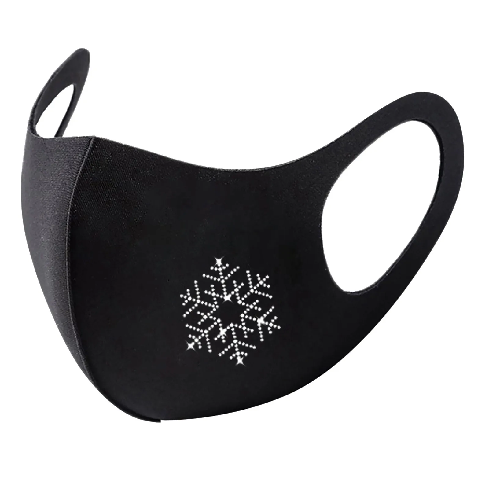 

Women'S Fashionable Snowflake Rhinestones Pattern Mask Long-Wear Comfortable Washable Reusable Cotton Personal Protective Mask
