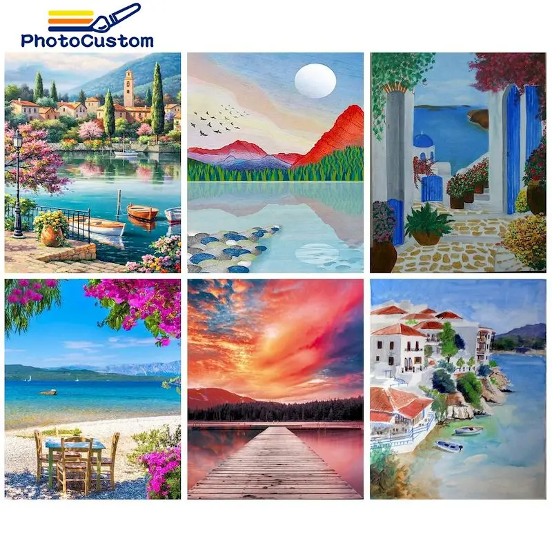 PhotoCustom Oil Painting By Number Sunset DIY Pictures By Numbers Scenery Kits Drawing On Canvas Hand Painted Paintings Home Dec
PhotoCustom Oil Painting By Number Sunset DIY Pictures By Numbers Scenery Kits Drawing On Canvas Hand Painted Paintings Home Dec