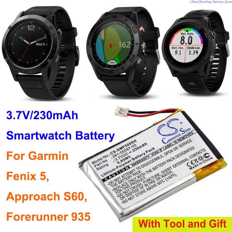 GreenBattery230mAh Smartwatch Battery 361-00097-00 for Garmin Fenix 5, Approach S60, Forerunner 935
GreenBattery230mAh Smartwatch Battery 361-00097-00 for Garmin Fenix 5, Approach S60, Forerunner 935