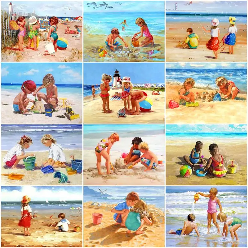 CHENISTORY Diamond Paintings Children Playing At Beach Full Diamond Embroidery Mosaic Cross Stitch Needlework Home Decor
CHENISTORY Diamond Paintings Children Playing At Beach Full Diamond Embroidery Mosaic Cross Stitch Needlework Home Decor