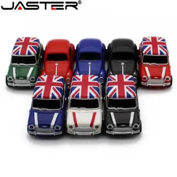 JASTER USB 플래시 드라이브 영국 자동차 펜 드라이브 클래식 자동차 메모리 스틱 블랙 레드 Pendrive 크리 에이 티브 선물 128 기가 바이트 64 기가 바이트 32 기가 바이트 U 디스크