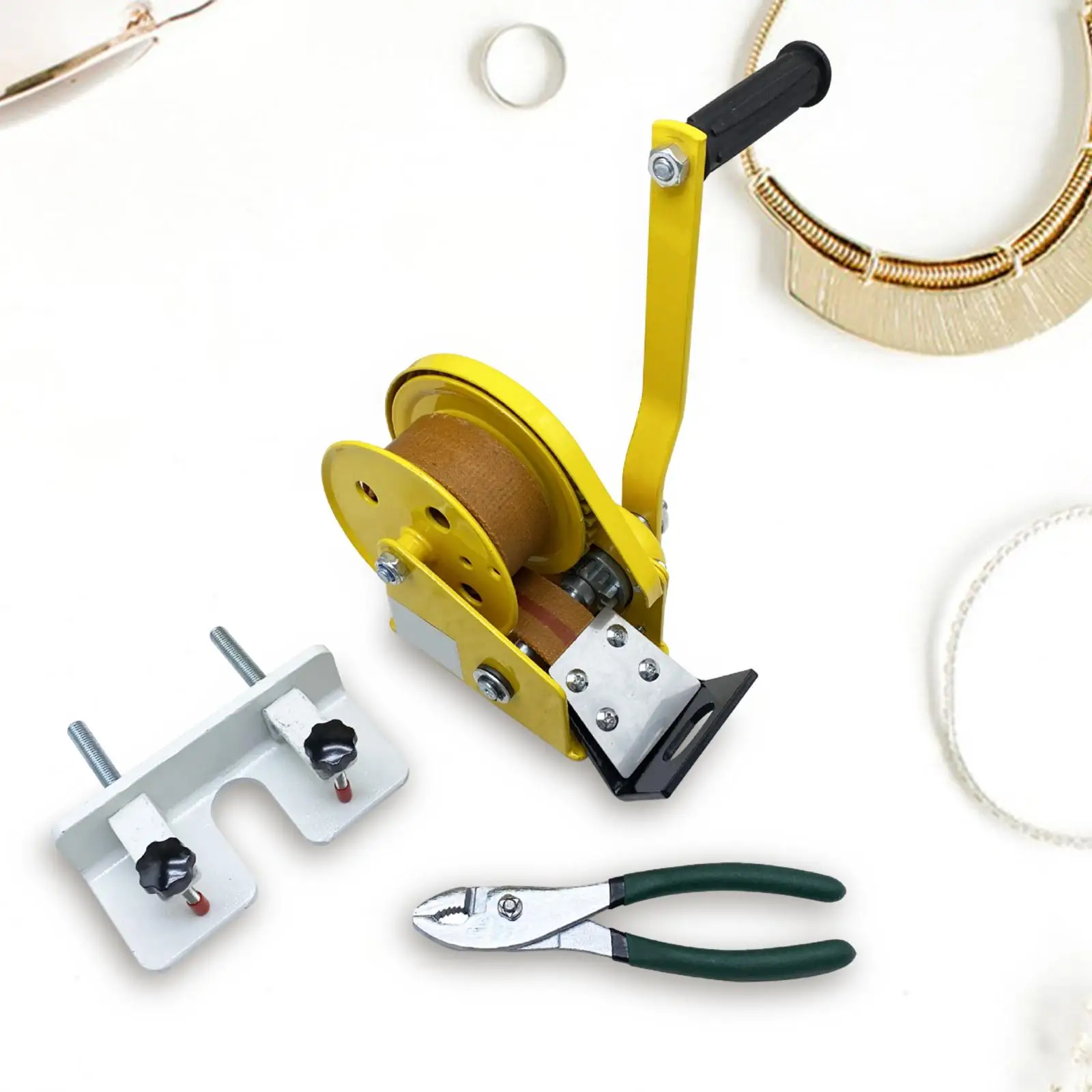 

Wire Drawing Machine Set with Pliers and Holder DIY Jewelry Wire Pulling for Repair Bracelets Necklaces Men Medium Fine Wires