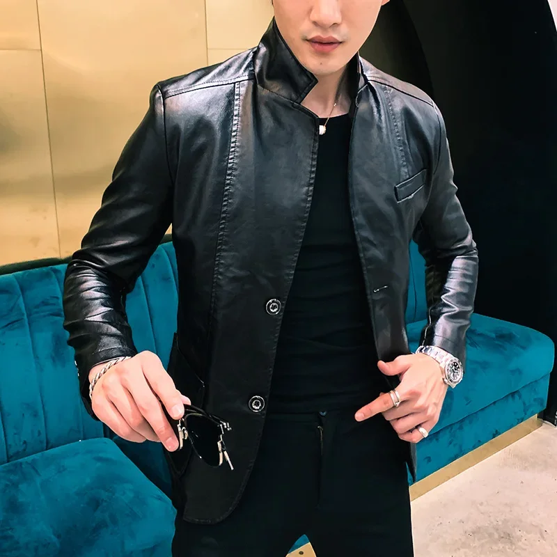 2023 Dress Suit Coat Men's Jackets Men's Business Leather Jackets Men's Pu Blazers Korean Style Slim Thin Trend Leather Jackets
2023 Dress Suit Coat Men's Jackets Men's Business Leather Jackets Men's Pu Blazers Korean Style Slim Thin Trend Leather Jackets