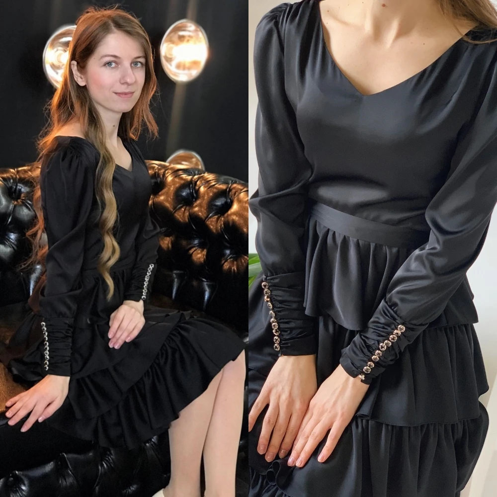 Prom Dresses Retro Elegant V-neck A-line Beading Satin Formal Occasion Gown vestido de festa casamento 칵테일드레스 luxury dress
Prom Dresses Retro Elegant V-neck A-line Beading Satin Formal Occasion Gown vestido de festa casamento 칵테일드레스 luxury dress