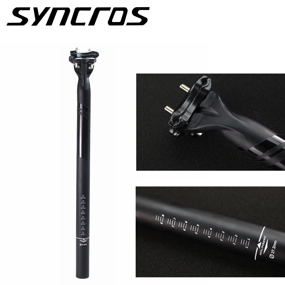 

Syncros Full Carbon Fiber Seatpost 27.2/30.8/31.6mm Matte Black MTB/Road Bike Seat Post Length 350/400mm Bike Parts Seat Tube