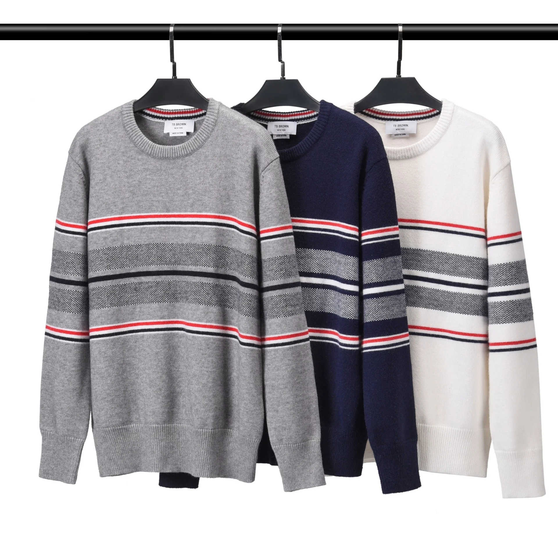Winter Men Wool Sweater tb Striped Casual Top Cardigan Women Knitting O-Neck Korean Design High Quality Sweatshirt
Winter Men Wool Sweater tb Striped Casual Top Cardigan Women Knitting O-Neck Korean Design High Quality Sweatshirt