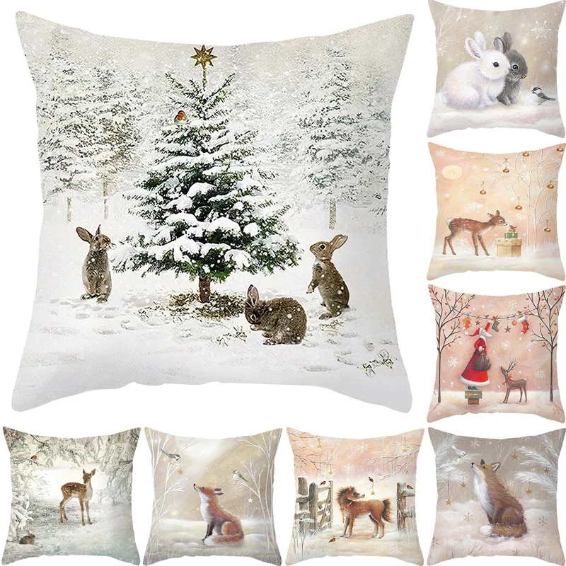 Merry Christmas Cushion Cover Santa Claus Elk Pillowcase Xmas Rabbit Snowman Christmas Ornament Home New Year Accessories
Merry Christmas Cushion Cover Santa Claus Elk Pillowcase Xmas Rabbit Snowman Christmas Ornament Home New Year Accessories