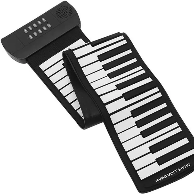 

61 Keys Piano Portable Foldable Hand Roll Up Piano Silicone Flexible Soft Keyboard Electronic Piano Kid Education Instrument