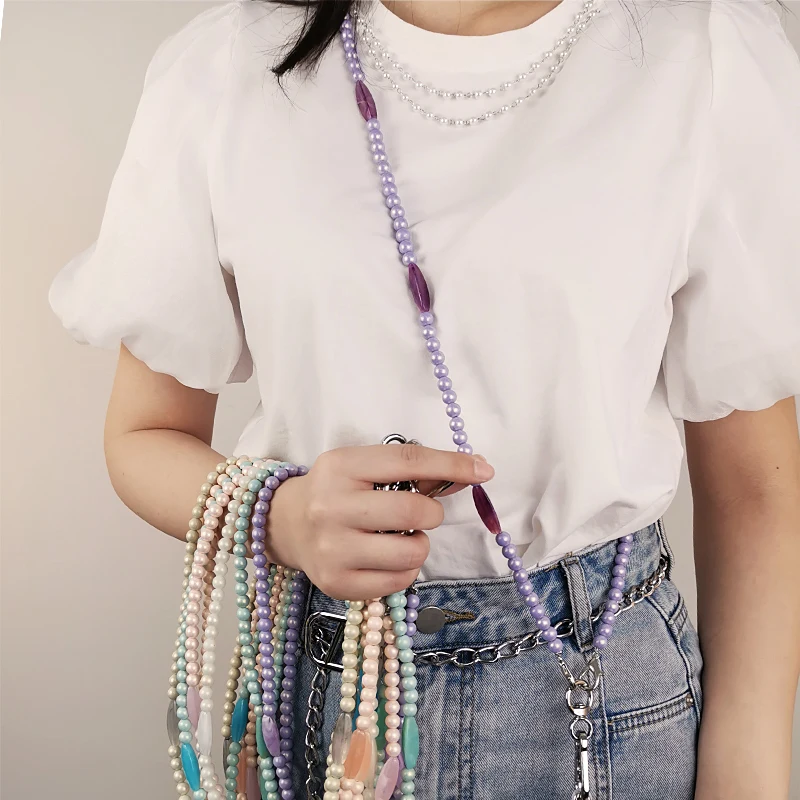 Messenger Long Hand-string Bead Lanyard Mobile Phone Lanyard High-end Women's Can Shoulder Hanging Ornaments Anti-lost Sling
Messenger Long Hand-string Bead Lanyard Mobile Phone Lanyard High-end Women's Can Shoulder Hanging Ornaments Anti-lost Sling