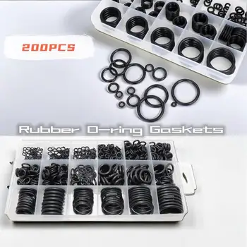 200pcs Rubber O-ring Gasket Pack Nitrile Rubber High Pressure O-ring Seal Set NBR Faucet Seal Valve O Rubber Ring Set