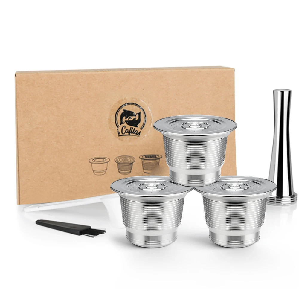 

Nespresso Reusable Coffee Capsule Stainless Steel Refillable Filters Espresso Cup Fit for Inissia & Pixie Coffee Maker