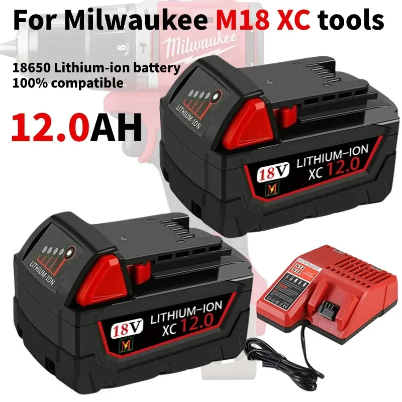 

Сменная литиевая батарея 18 в 9 Ач/12 Ач для Milwaukee M18 XC 48-11-1860 48-11-1850 48-11-1840 48-11-1820, беспроводные электроинструменты