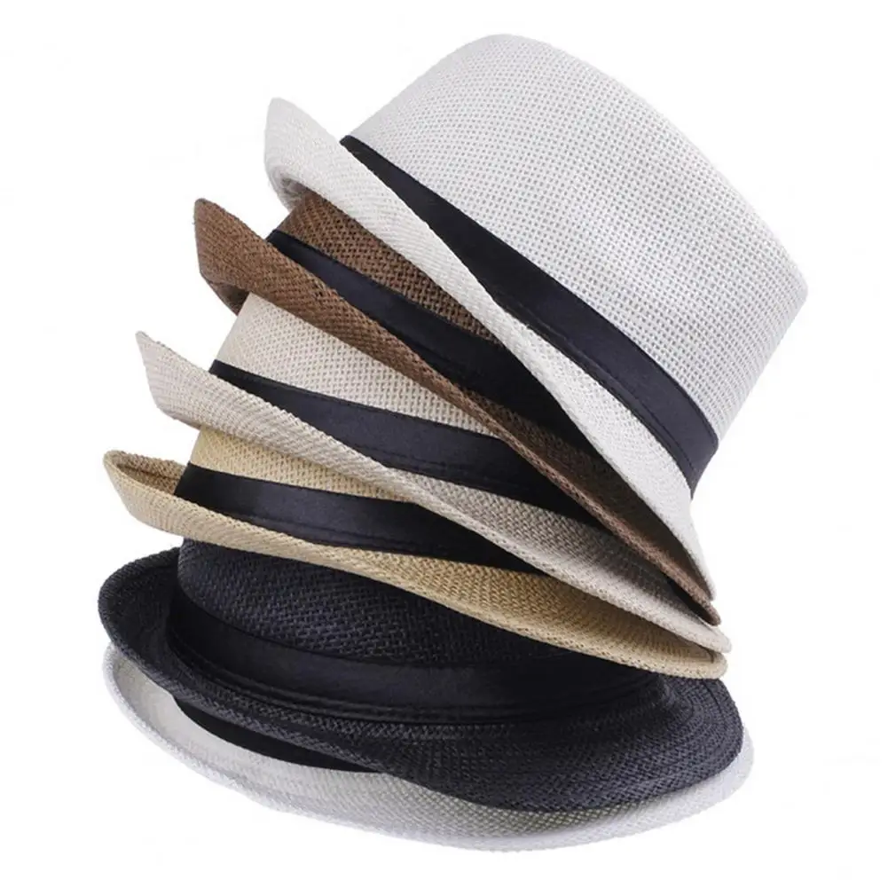 Ribbon Jazz Hat Men Straw Hat Women Summer Trendy Beach Sun Hats Solid Color Fedoras Casual Cowboy Jazz Cap Gangster Cap Male
Ribbon Jazz Hat Men Straw Hat Women Summer Trendy Beach Sun Hats Solid Color Fedoras Casual Cowboy Jazz Cap Gangster Cap Male