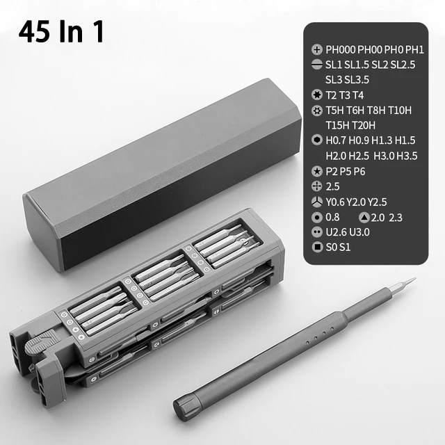 Multifunction Screwdriver Set 45 In1 Precision Magnetic Screw Driver Torx Cross Slotted Head For Laptop Phone Repair
Multifunction Screwdriver Set 45 In1 Precision Magnetic Screw Driver Torx Cross Slotted Head For Laptop Phone Repair