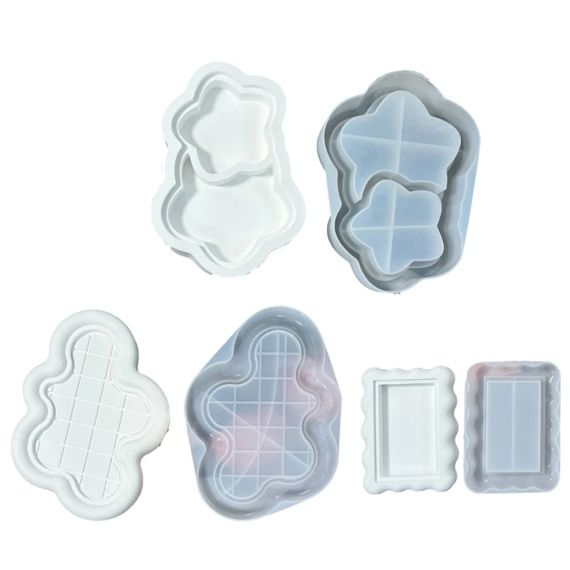 

E0BF Resin Trays Making Mold Easy to Demould Silicone Casting Molds DIY Pallet Decorations Mould Handmade Crafts Molds