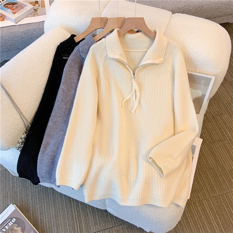 Korean Fashion Womens Solid Pullover Sweaters 2023 Autumn Winter Long Sleeve Half Zipper Collar Knitwear Female Casual Jumpers
Korean Fashion Womens Solid Pullover Sweaters 2023 Autumn Winter Long Sleeve Half Zipper Collar Knitwear Female Casual Jumpers