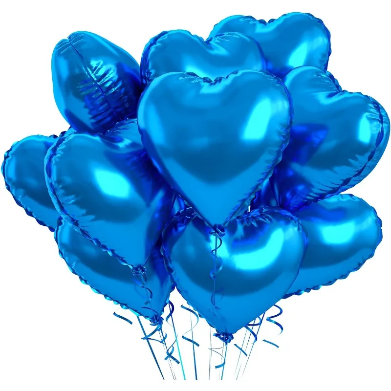 10 Pcs Blue Foil Heart Balloons Blue 18inch Foil Heart Shape Balloons with 10 Meters Ribbon for Birthday Anniversary Decorations
10 Pcs Blue Foil Heart Balloons Blue 18inch Foil Heart Shape Balloons with 10 Meters Ribbon for Birthday Anniversary Decorations