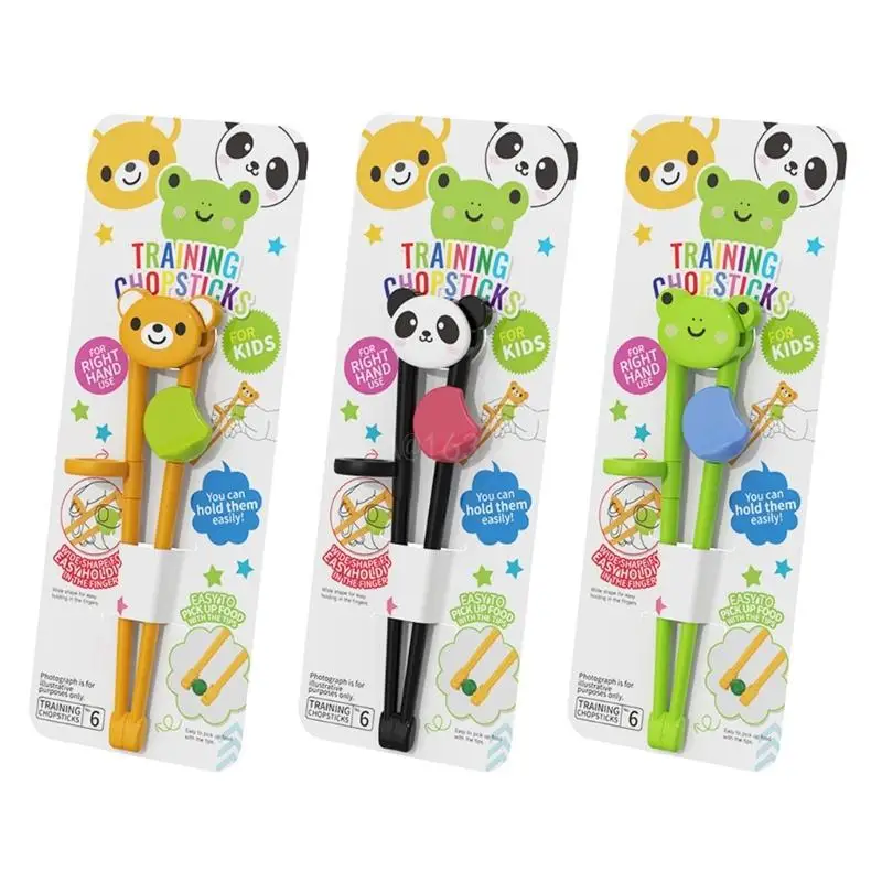

1 Pair Baby Training Chopsticks Child Eat Learning Chopsticks Cartoon Animal Design Eating Helper for Toddlers Infants