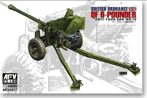 AFV Club AF35217 1/35 leFH18/40, британские боеприпасы, QF 6-пистолет с анти-резервуаром 
AFV Club AF35217 1/35 leFH18/40, британские боеприпасы, QF 6-пистолет с анти-резервуаром