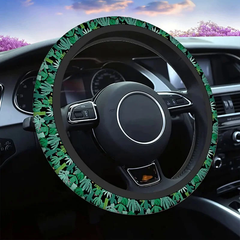 Cactus Steering Wheel Cover Cartoon Cactus Pattern On Black Universal 15 Inch Auto Car Steering Wheel Covers SUV Anti Slip
Cactus Steering Wheel Cover Cartoon Cactus Pattern On Black Universal 15 Inch Auto Car Steering Wheel Covers SUV Anti Slip